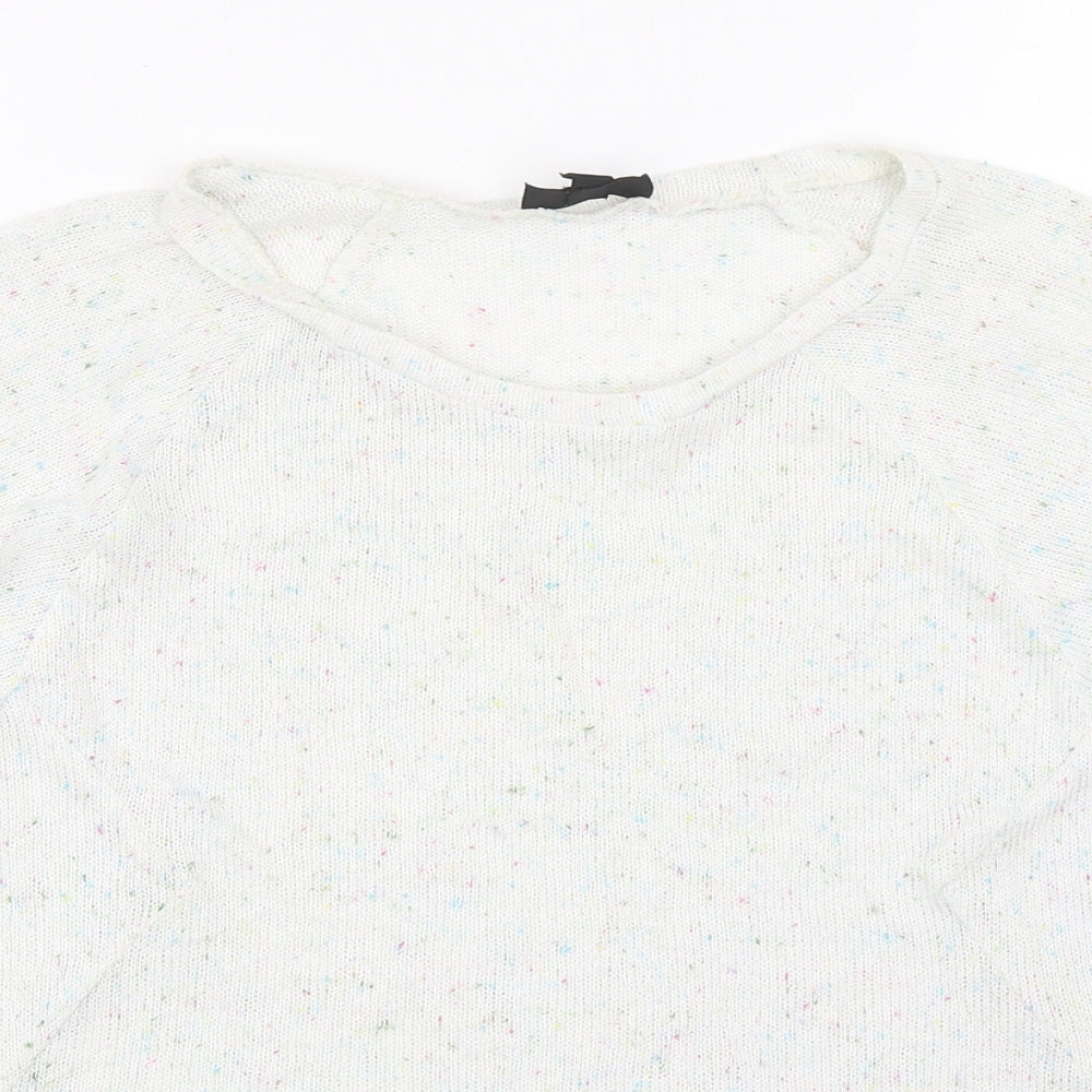 Topshop Womens Multicoloured Round Neck Polka Dot Polyester Pullover Jumper Size 10