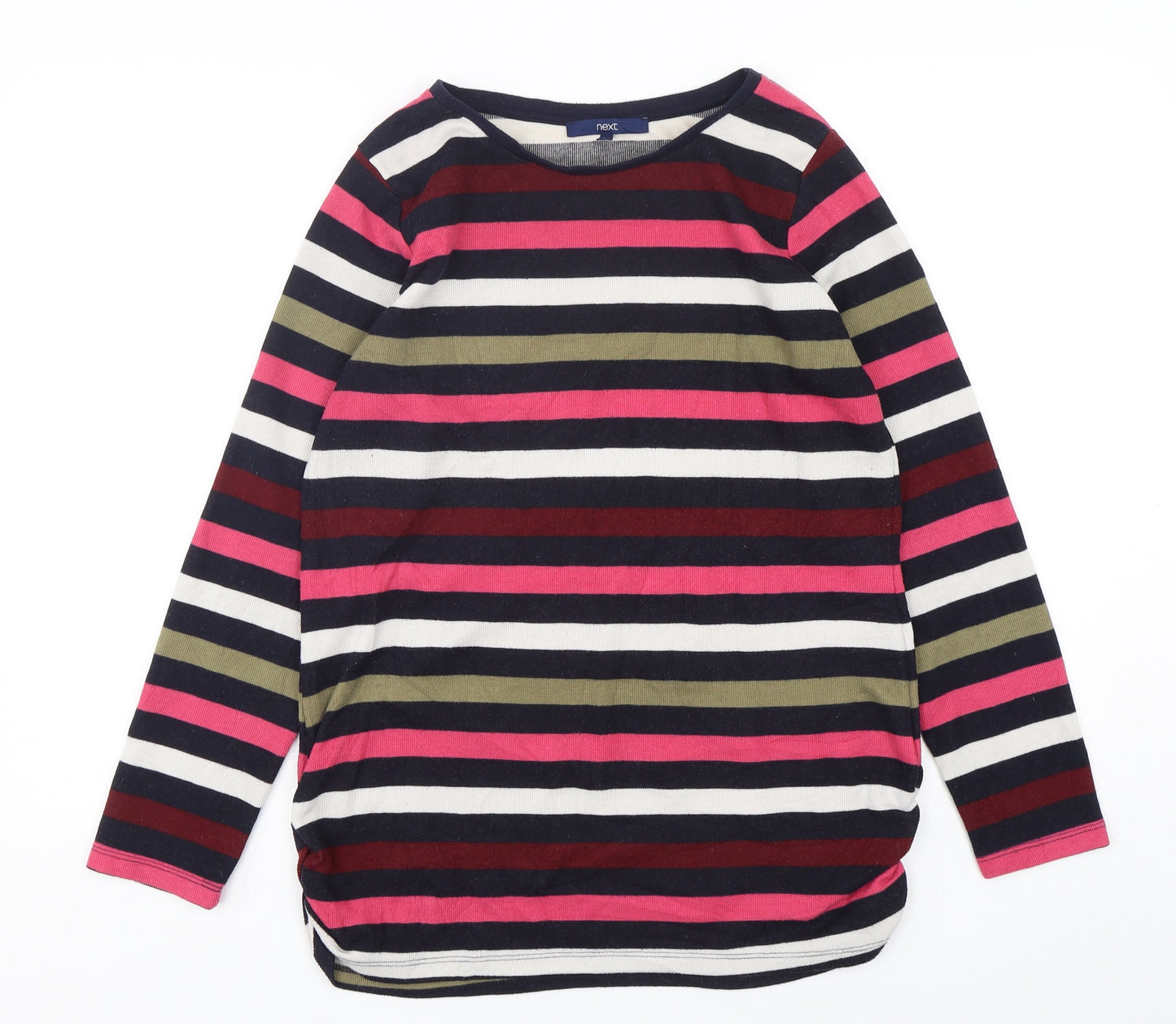 NEXT Womens Multicoloured Round Neck Striped Polyester Pullover Jumper Size 16