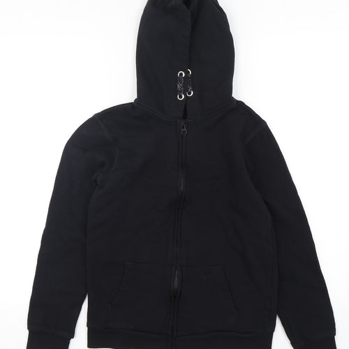 PEP&CO Girls Black  Cotton Full Zip Hoodie Size 12-13 Years  Zip