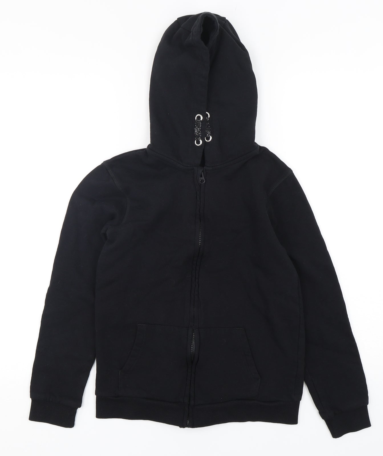 PEP&CO Girls Black  Cotton Full Zip Hoodie Size 12-13 Years  Zip