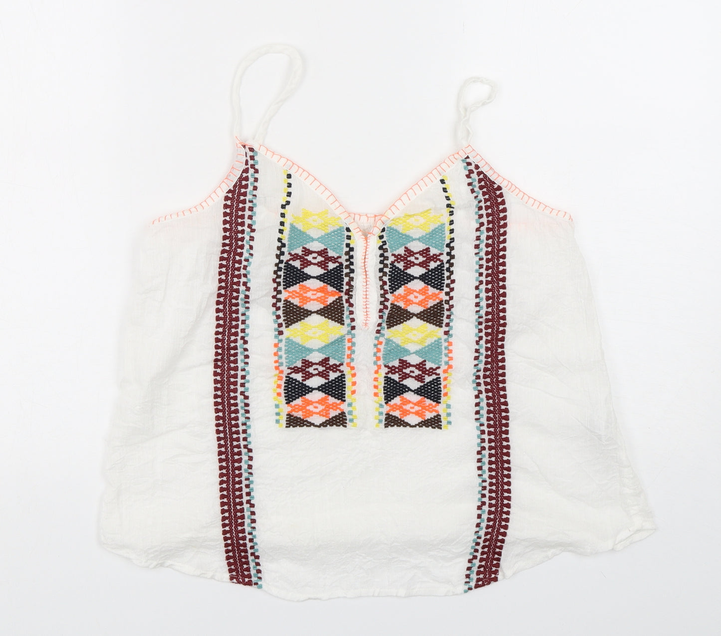Fat Face Womens Multicoloured Argyle/Diamond Cotton Camisole Tank Size 12 Collared - Beach Wear