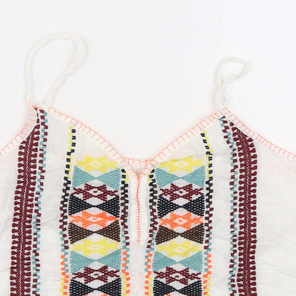 Fat Face Womens Multicoloured Argyle/Diamond Cotton Camisole Tank Size 12 Collared - Beach Wear