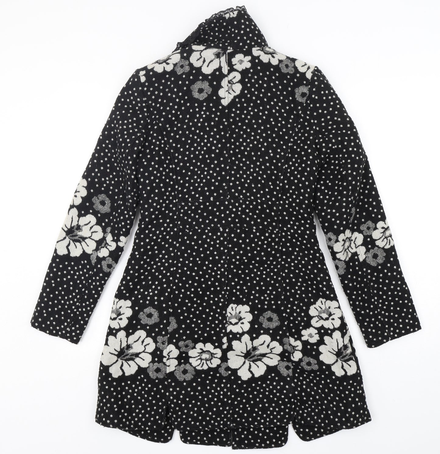 Izabel Womens Multicoloured Polka Dot  Overcoat Coat Size M  Button