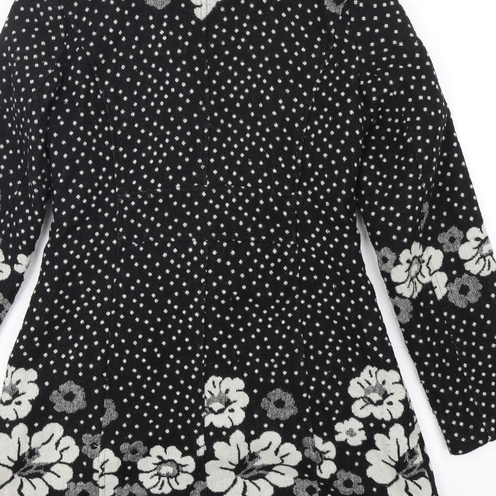 Izabel Womens Multicoloured Polka Dot  Overcoat Coat Size M  Button