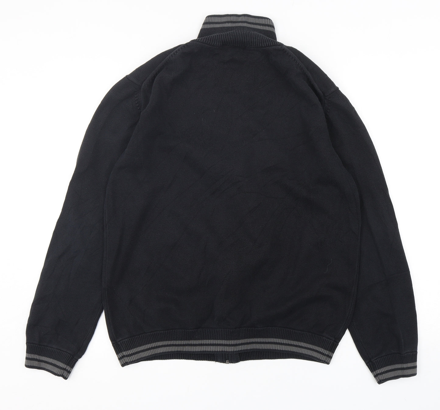 Tom Tailor  Mens Blue Mock Neck  Cotton Full Zip Jumper Size L