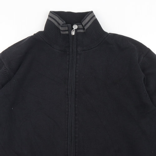 Tom Tailor  Mens Blue Mock Neck  Cotton Full Zip Jumper Size L