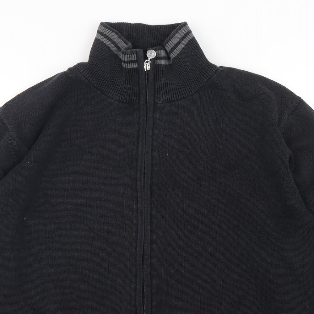 Tom Tailor  Mens Blue Mock Neck  Cotton Full Zip Jumper Size L