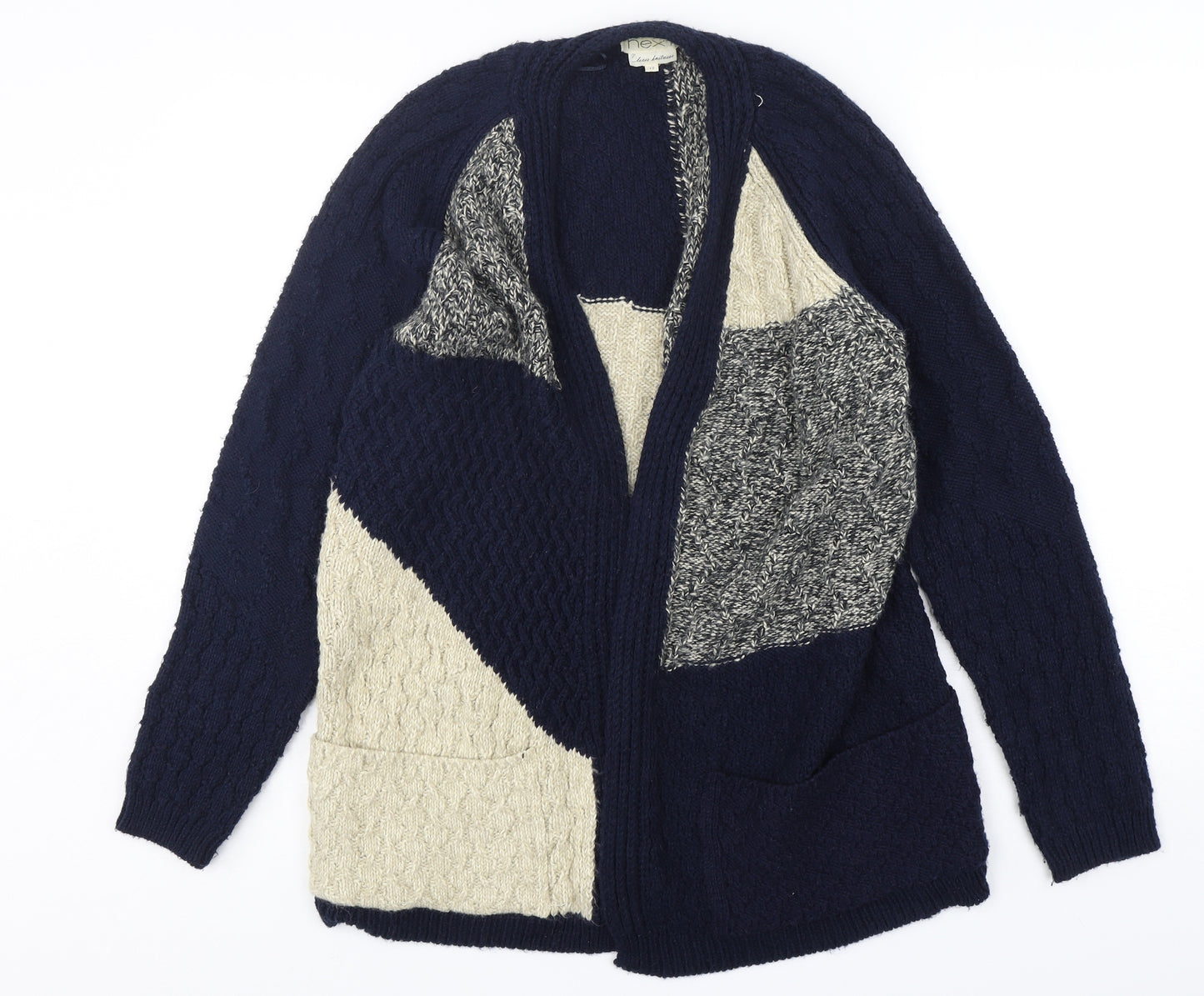 NEXT Womens Multicoloured V-Neck  Acrylic Cardigan Jumper Size 12