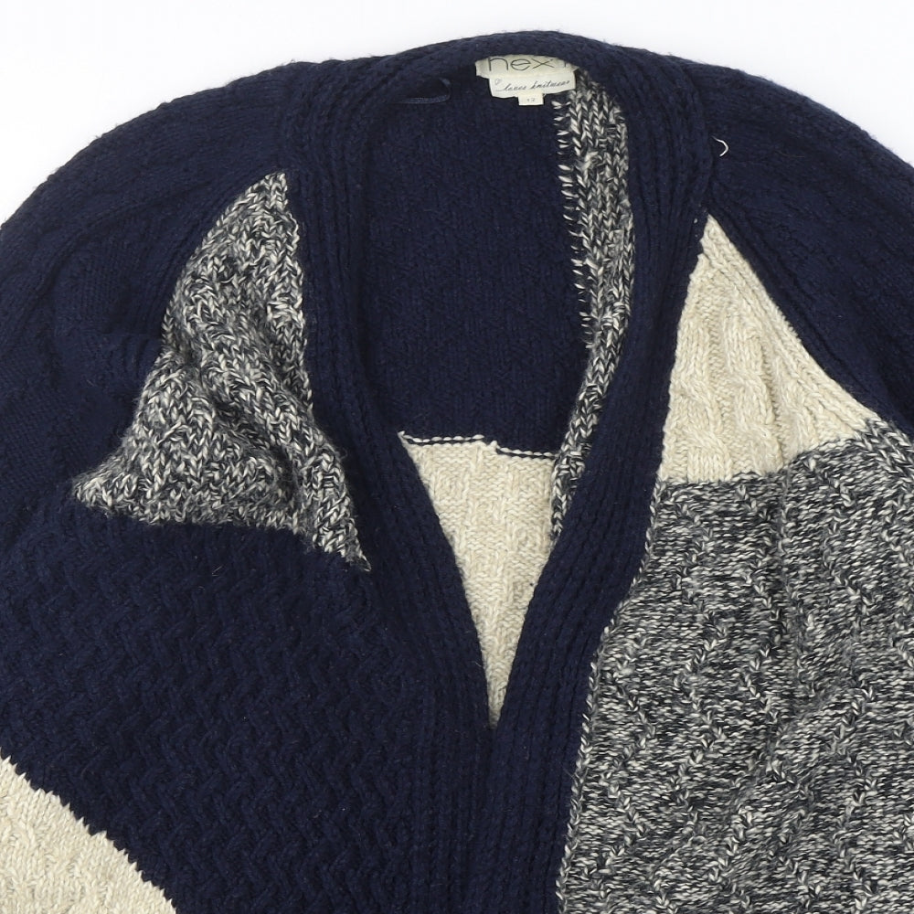 NEXT Womens Multicoloured V-Neck  Acrylic Cardigan Jumper Size 12