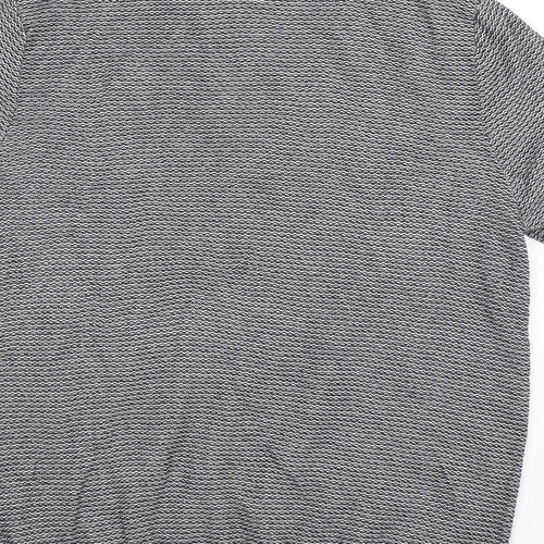 NEXT Mens Blue Collared Striped Cotton Pullover Jumper Size M