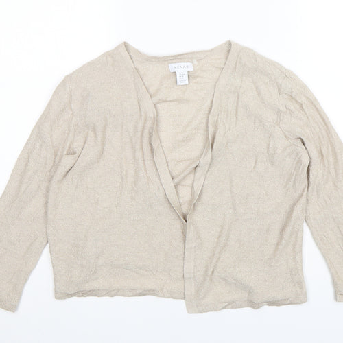 Kenar Womens Beige V-Neck  Acrylic Cardigan Jumper Size M