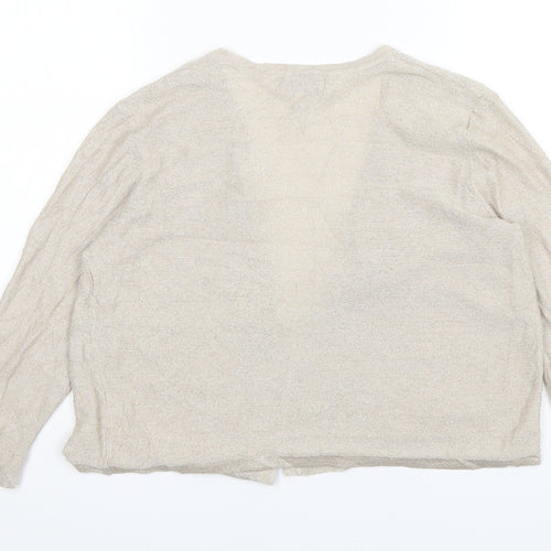 Kenar Womens Beige V-Neck  Acrylic Cardigan Jumper Size M