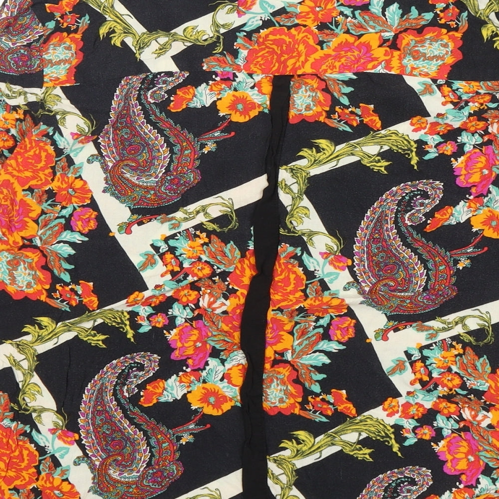 NEXT Womens Multicoloured Paisley Viscose Basic Button-Up Size 16 V-Neck