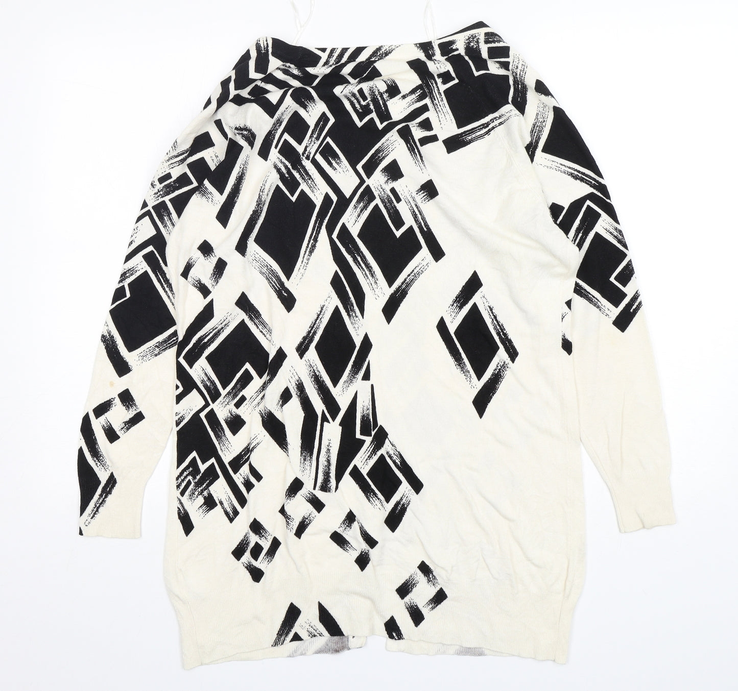 Roman Womens Multicoloured V-Neck Geometric Viscose Cardigan Jumper Size M