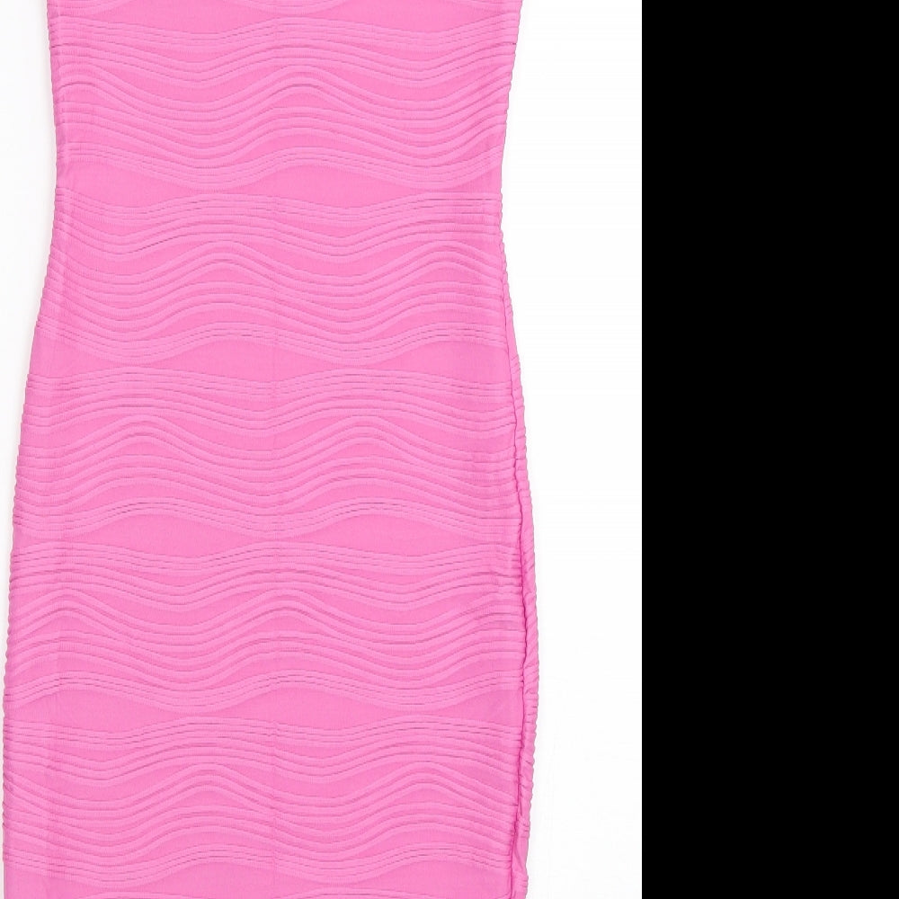 AX Paris Womens Pink  Polyester Pencil Dress  Size 12  Round Neck