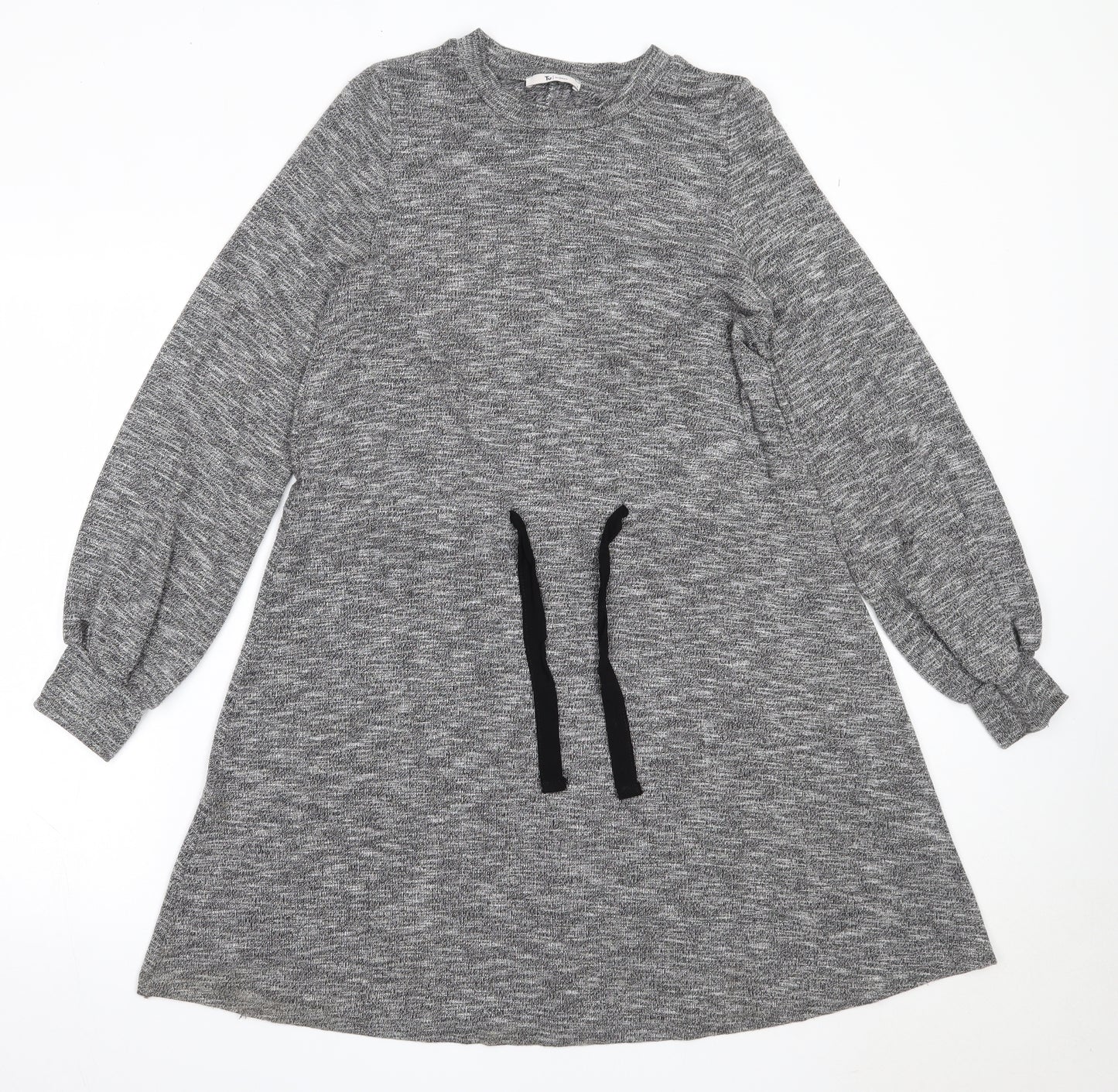 TU Womens Grey  Viscose Fit & Flare  Size 8  Round Neck