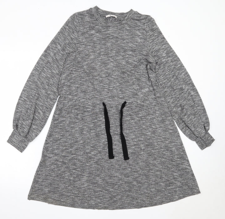 TU Womens Grey  Viscose Fit & Flare  Size 8  Round Neck