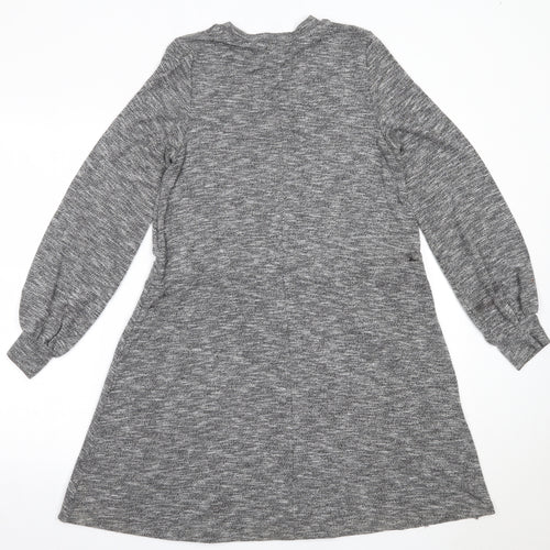 TU Womens Grey  Viscose Fit & Flare  Size 8  Round Neck