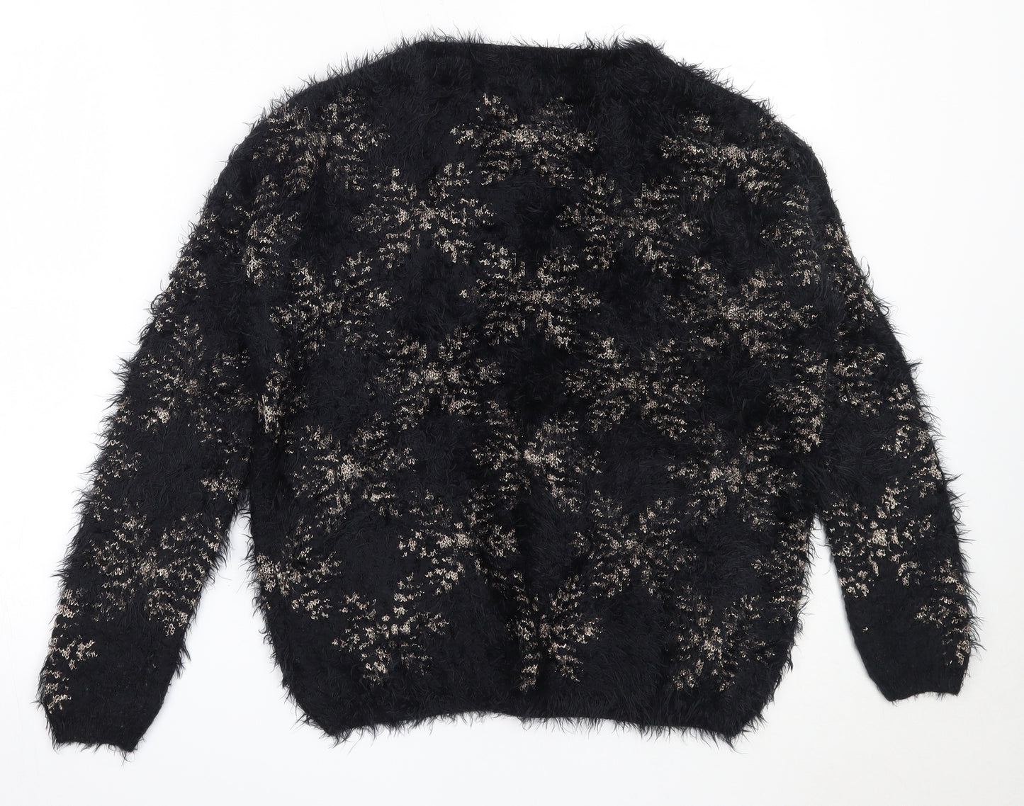 Atmosphere Womens Black Round Neck  Nylon Pullover Jumper Size 12