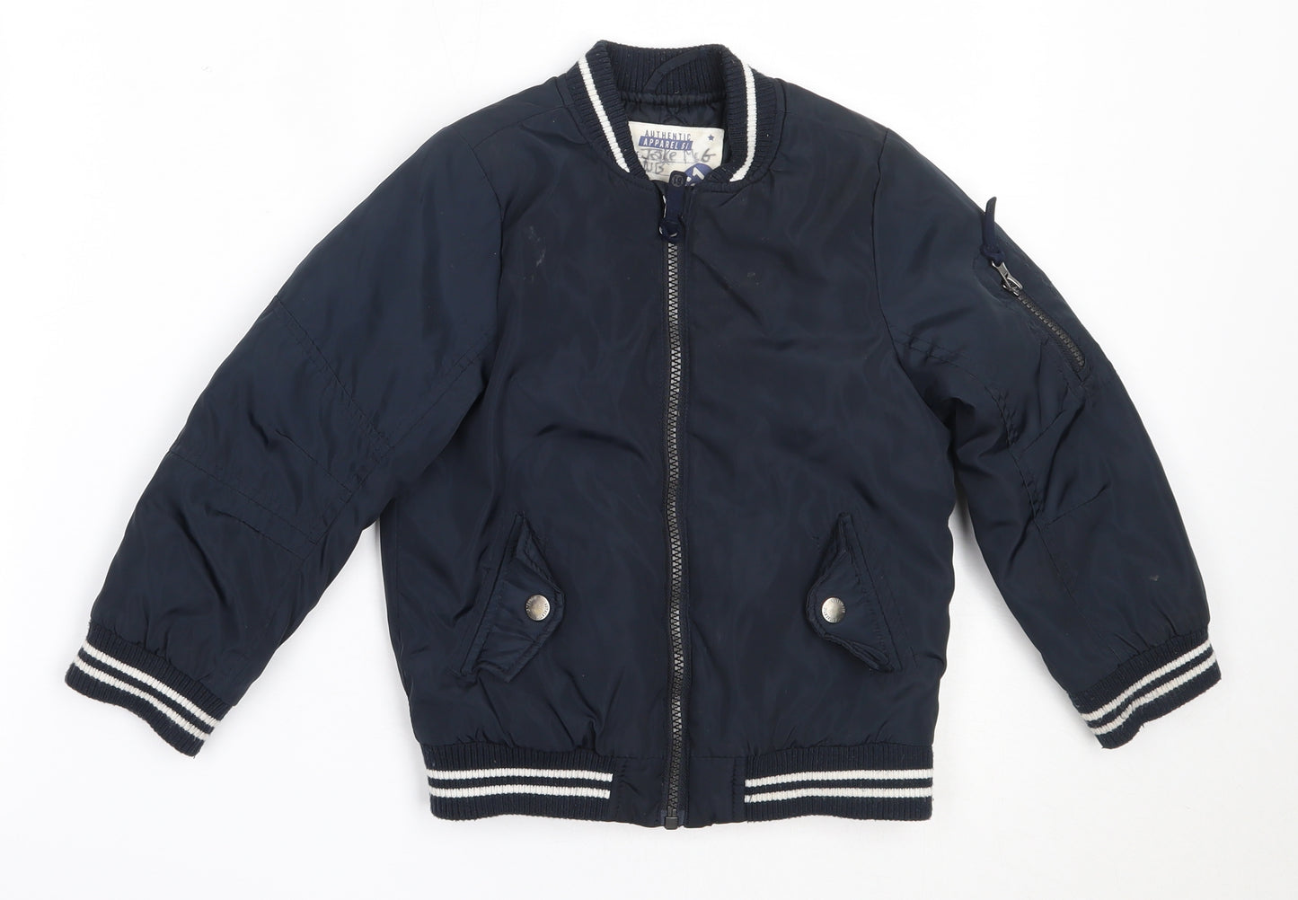 Mothercare Boys Blue   Bomber Jacket Coat Size 4-5 Years  Zip