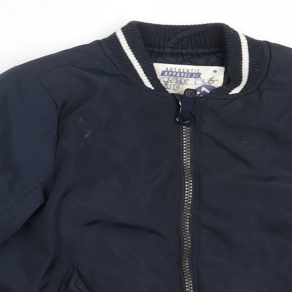 Mothercare Boys Blue   Bomber Jacket Coat Size 4-5 Years  Zip