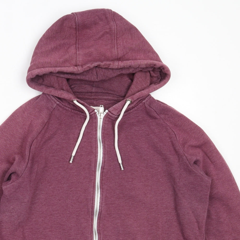 Cedar Wood State Mens Purple  Polyester Full Zip Hoodie Size L