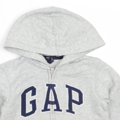 Gap Boys Grey  Cotton Full Zip Hoodie Size 4-5 Years  Zip