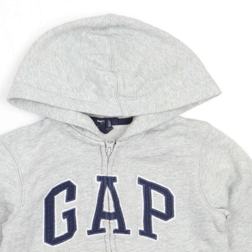 Gap Boys Grey  Cotton Full Zip Hoodie Size 4-5 Years  Zip