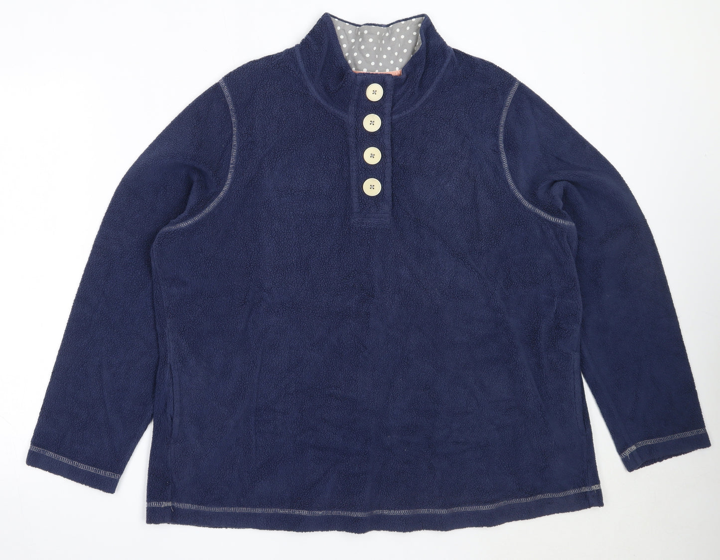 Boden Womens Blue  Polyester Henley Sweatshirt Size 22