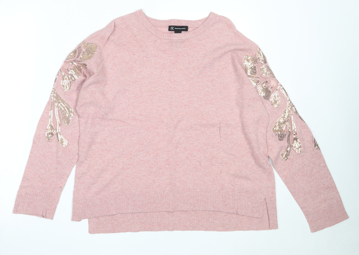 INC International Concepts Womens Pink Round Neck  Cotton Pullover Jumper Size S