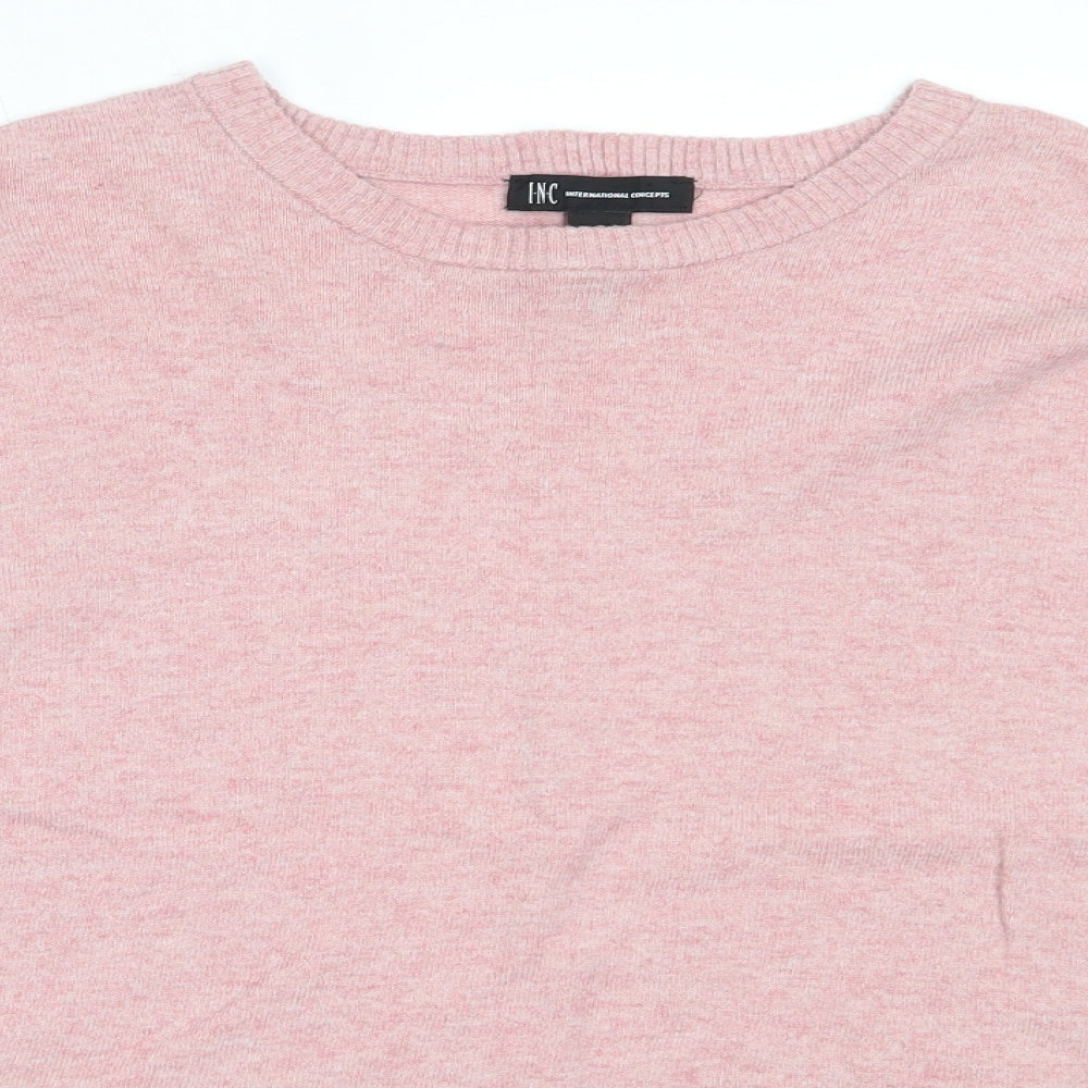 INC International Concepts Womens Pink Round Neck  Cotton Pullover Jumper Size S