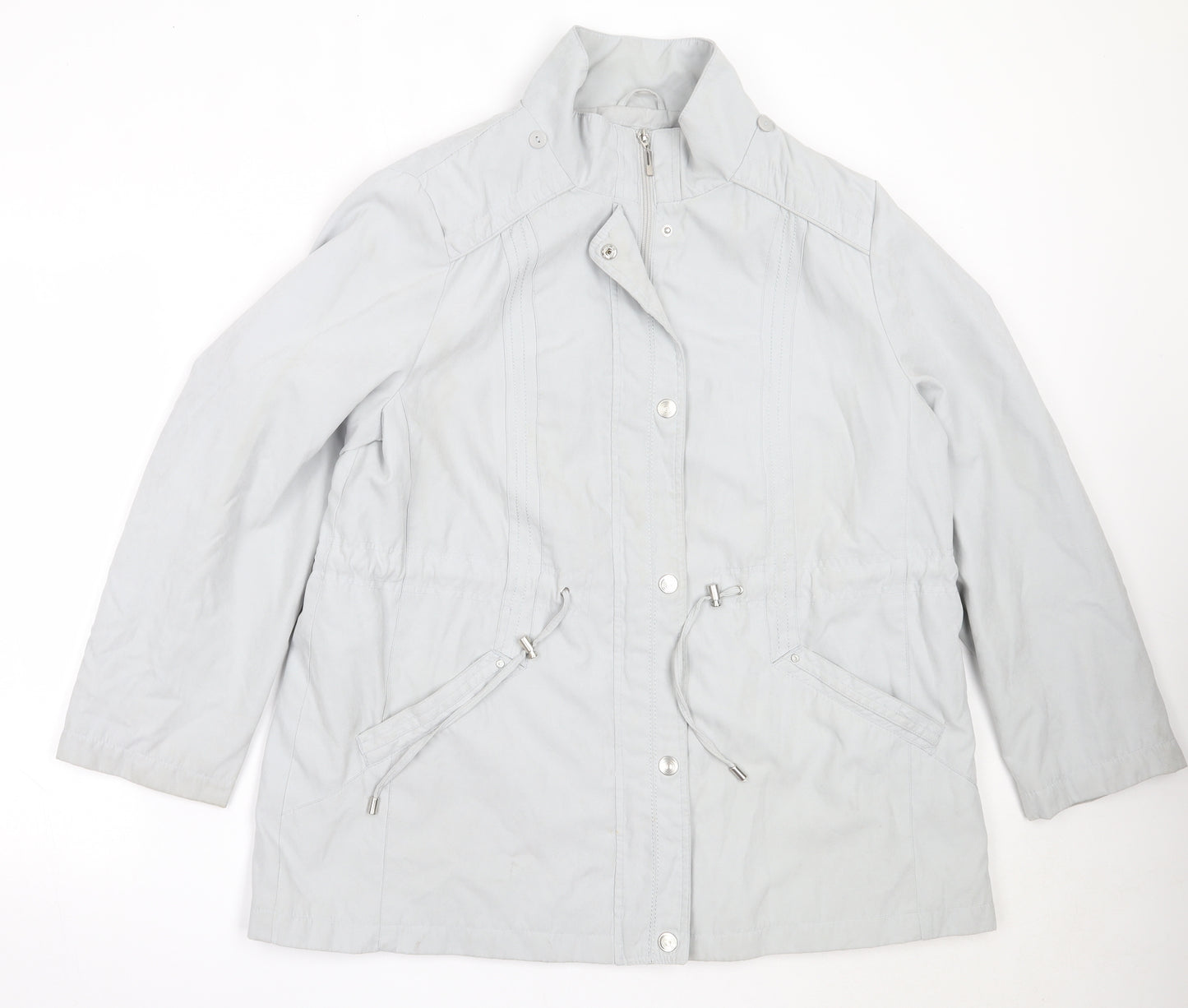 BM Womens Grey   Windbreaker Coat Size L  Zip