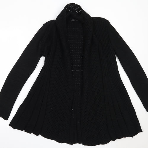 Jane Norman Womens Black Round Neck  Acrylic Cardigan Jumper Size 12