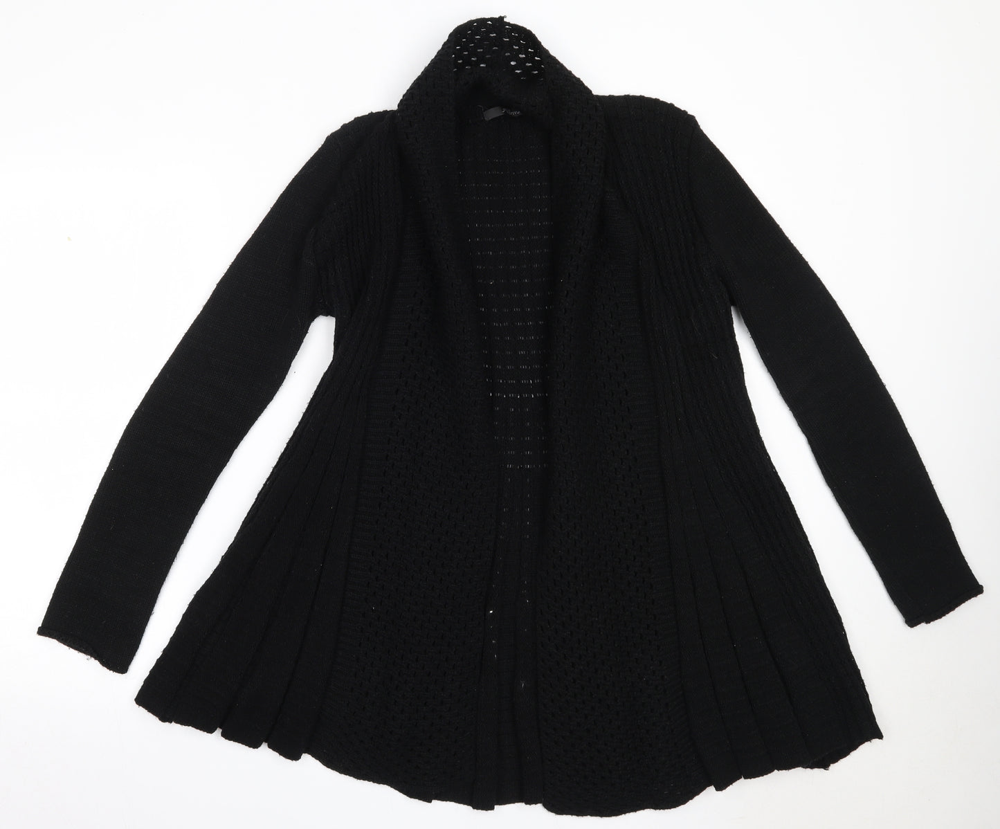 Jane Norman Womens Black Round Neck  Acrylic Cardigan Jumper Size 12
