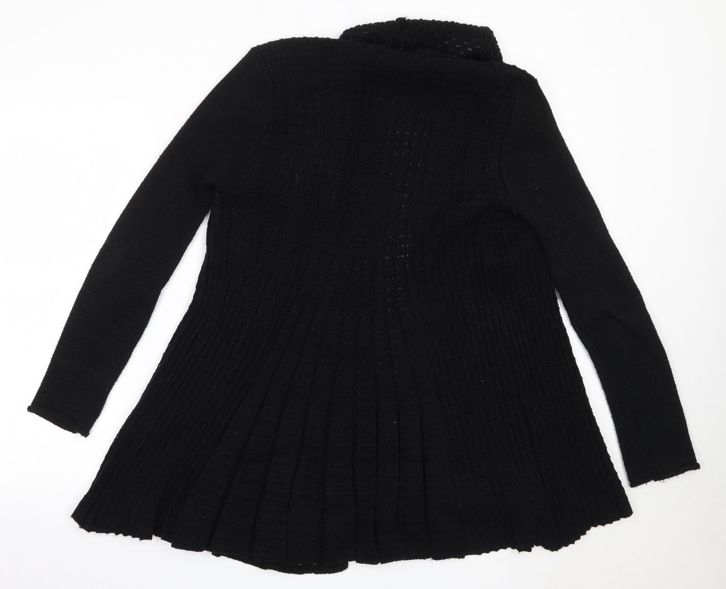 Jane Norman Womens Black Round Neck  Acrylic Cardigan Jumper Size 12