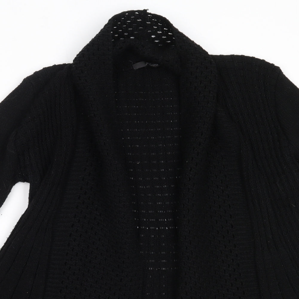 Jane Norman Womens Black Round Neck  Acrylic Cardigan Jumper Size 12