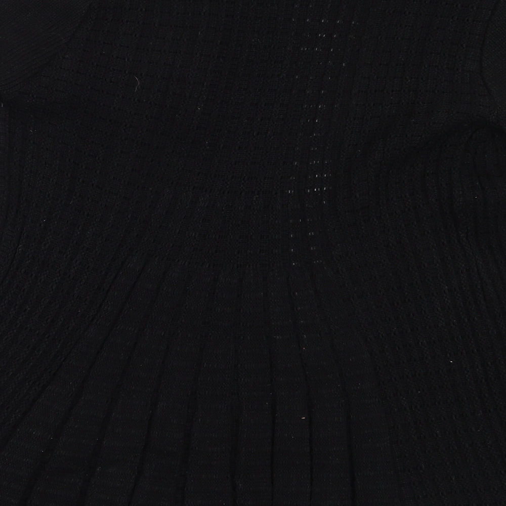 Jane Norman Womens Black Round Neck  Acrylic Cardigan Jumper Size 12