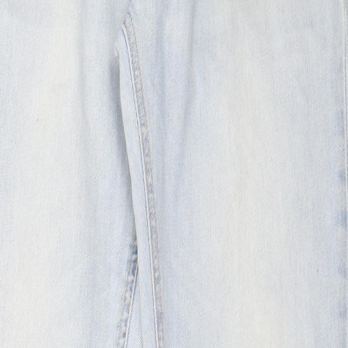 Zara Womens Blue  Cotton Straight Jeans Size 42 L32 in Regular