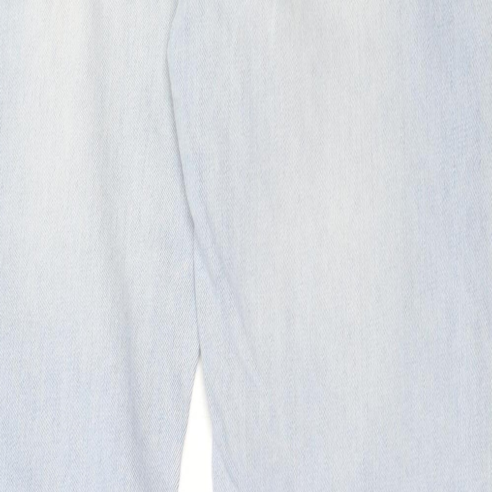Zara Womens Blue  Cotton Straight Jeans Size 42 L32 in Regular
