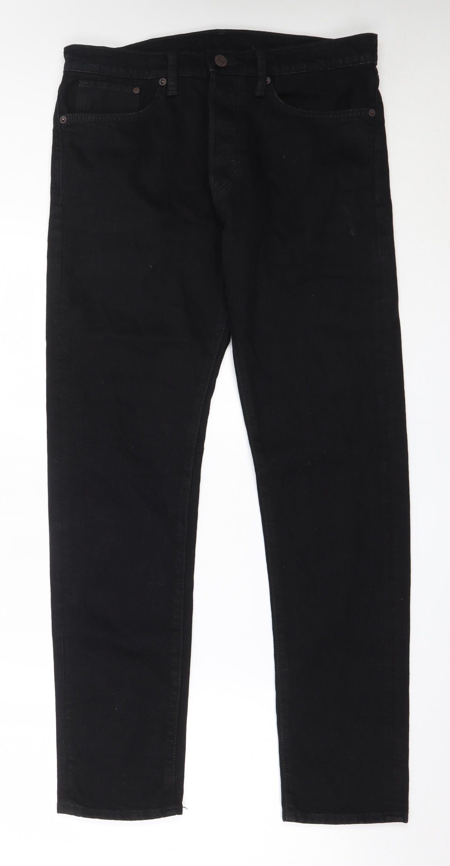 H&M Mens Black  Cotton Straight Jeans Size 31 in L32 in Regular