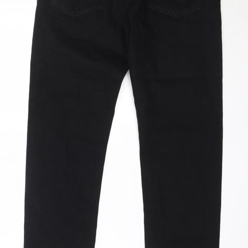 H&M Mens Black  Cotton Straight Jeans Size 31 in L32 in Regular