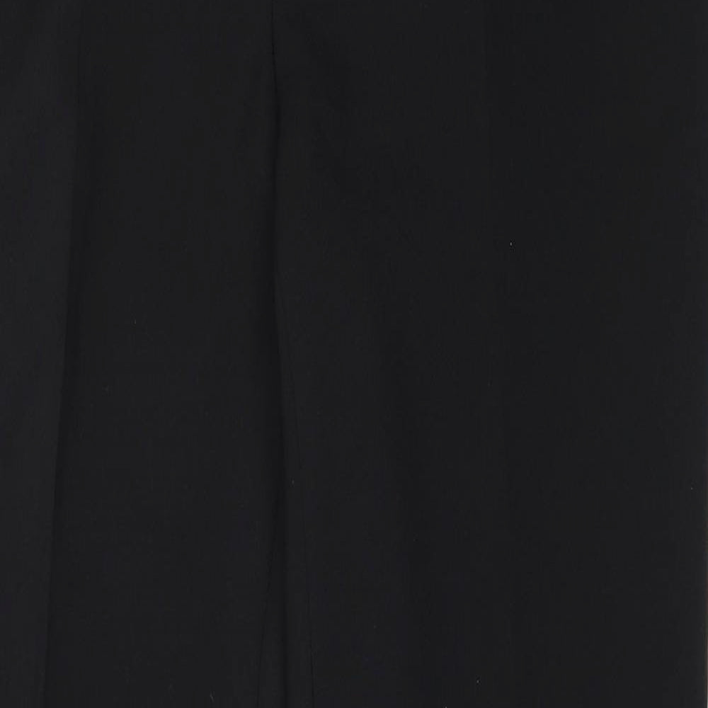 Marks and Spencer Womens Black  Polyester Trousers  Size 14 L31.5 in Regular Button