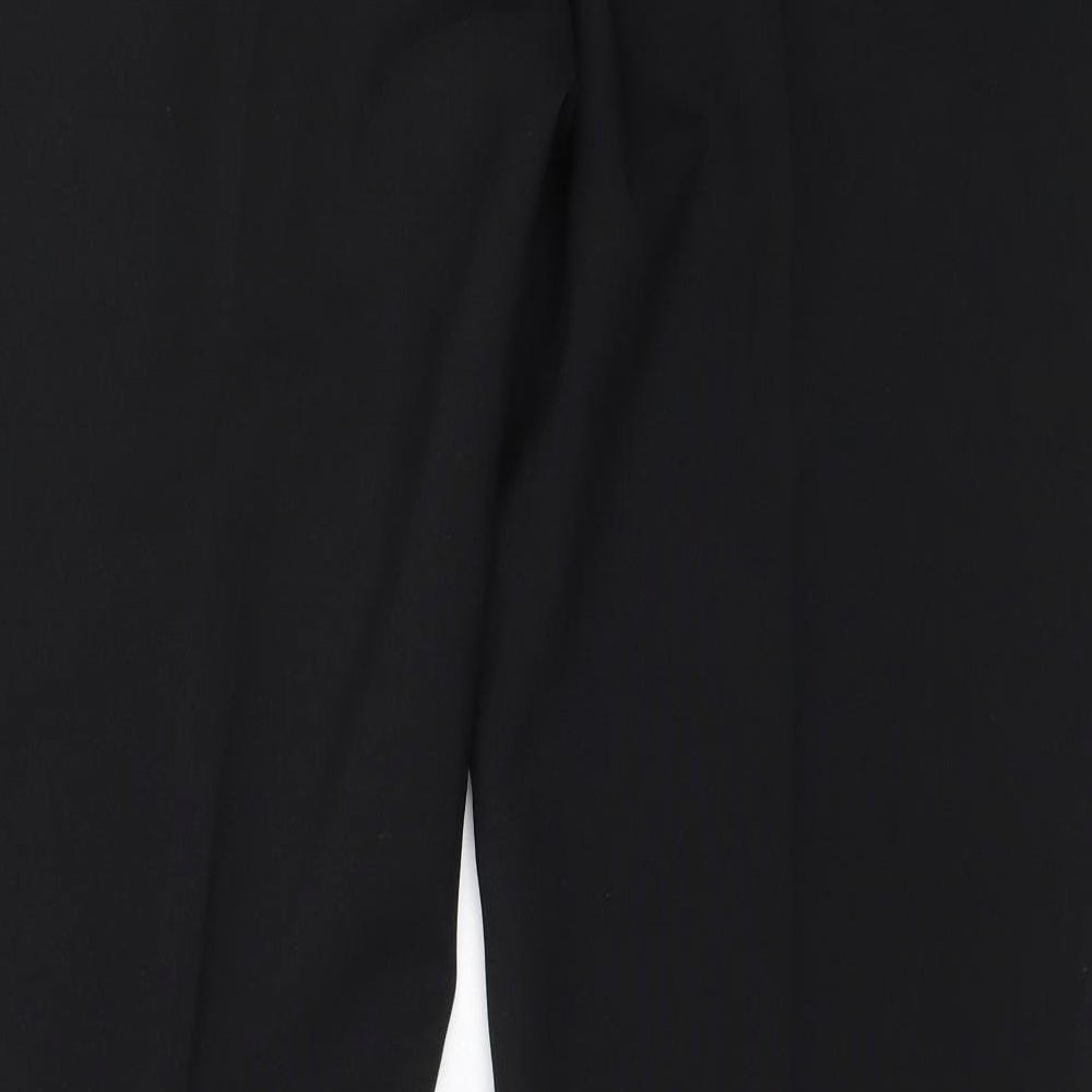 Marks and Spencer Womens Black  Polyester Trousers  Size 14 L31.5 in Regular Button