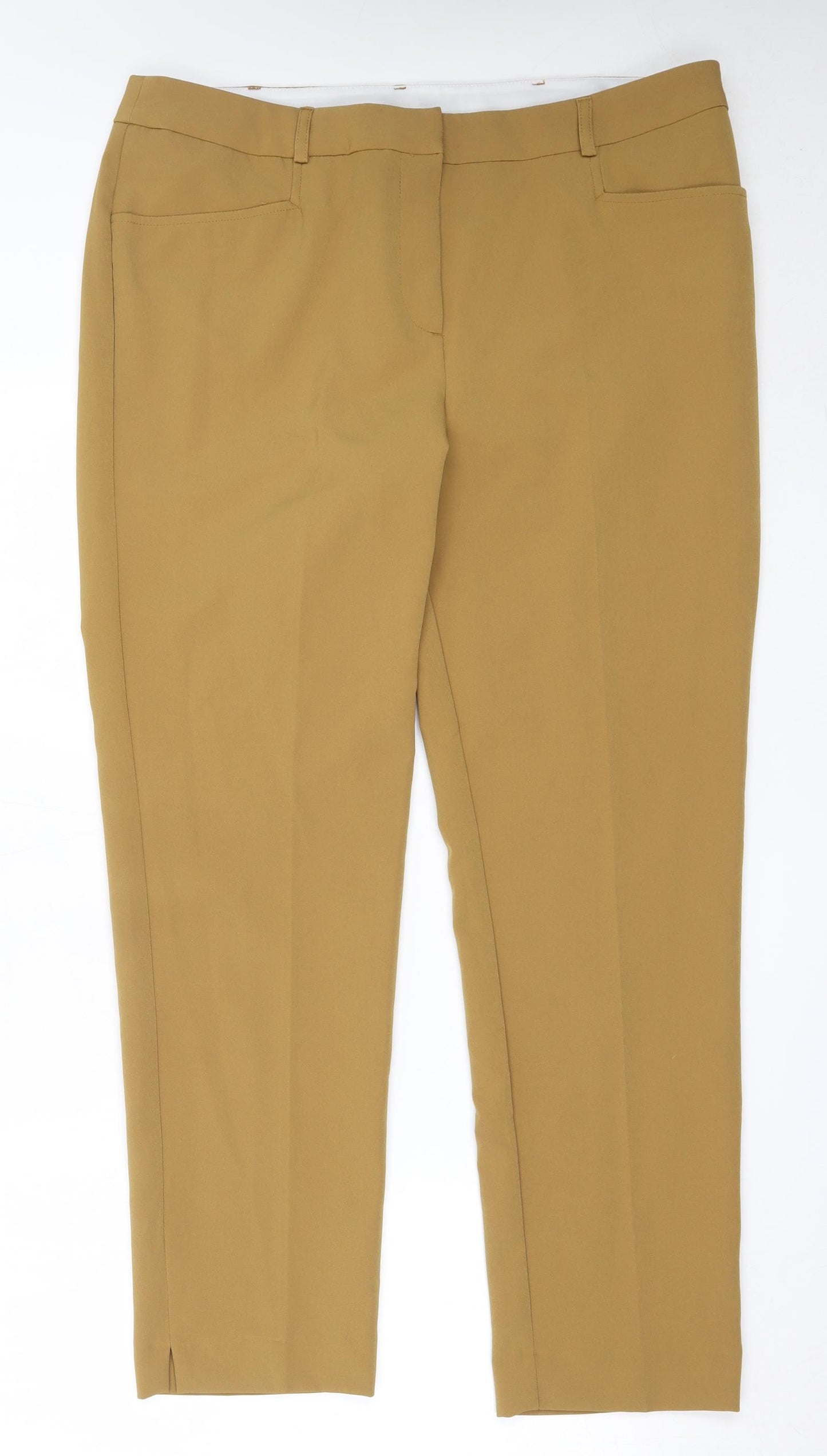 KATE Womens Beige  Polyester Trousers  Size 20 L29.5 in Regular