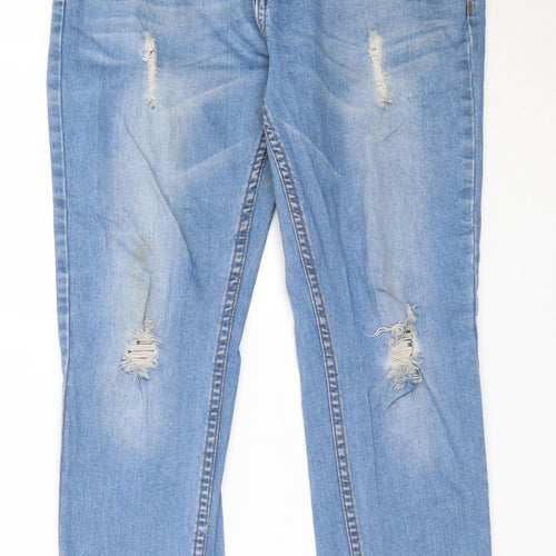 Lottie Womens Blue  Cotton Straight Jeans Size 12 L26.5 in Regular Button