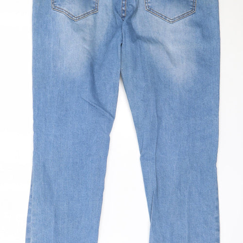 Lottie Womens Blue  Cotton Straight Jeans Size 12 L26.5 in Regular Button