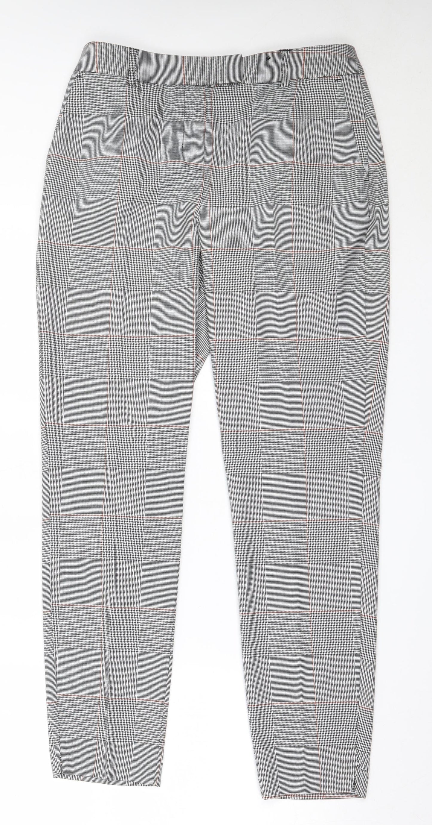 Papaya Womens Grey  Polyester Trousers  Size 10 L29.5 in Regular