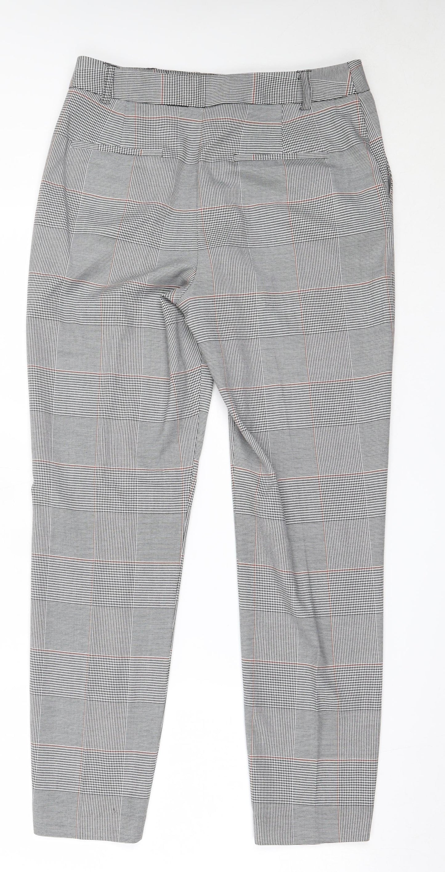 Papaya Womens Grey  Polyester Trousers  Size 10 L29.5 in Regular