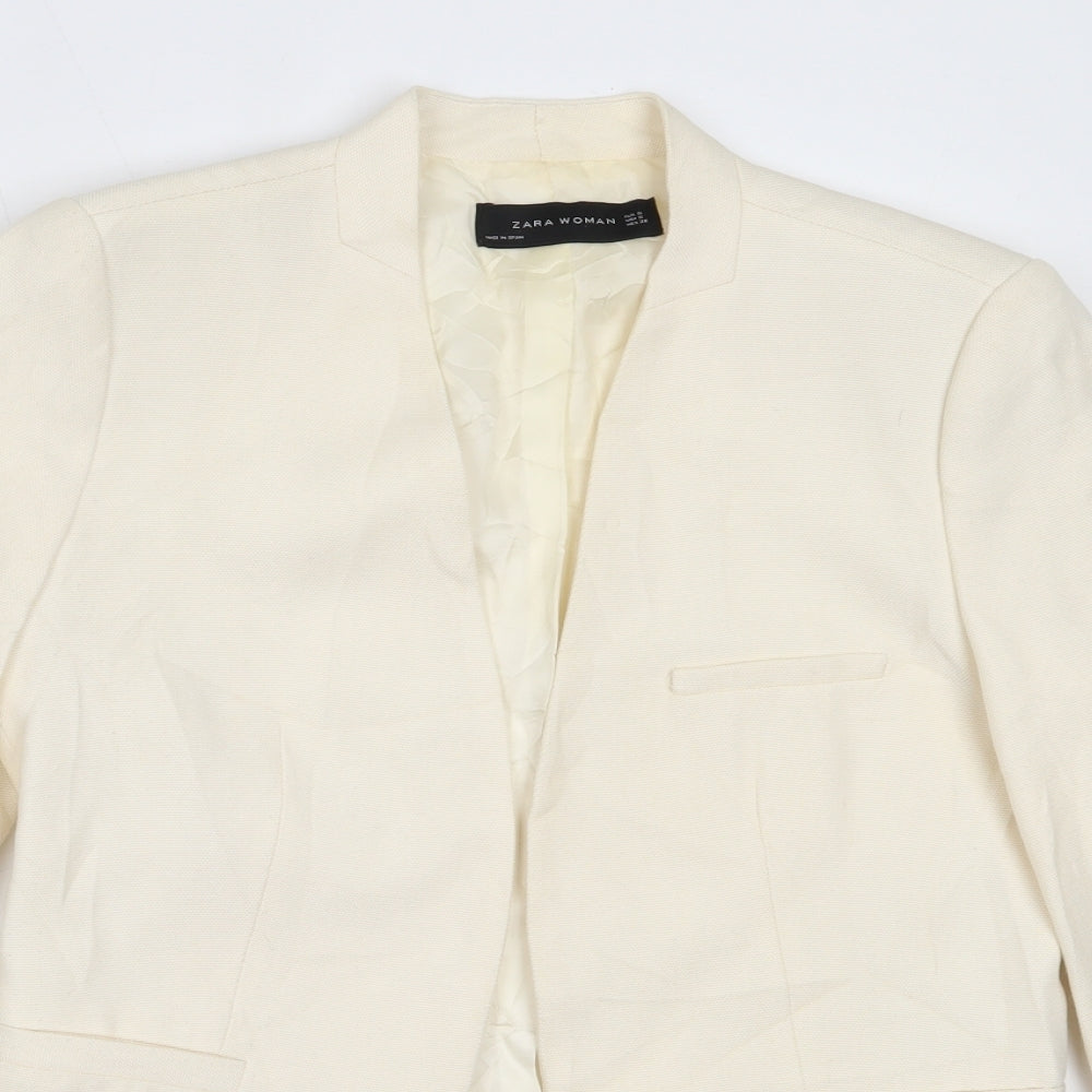 Zara Womens Ivory   Jacket Blazer Size S