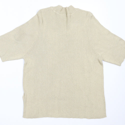 Marks and Spencer Womens Beige Round Neck  Viscose Pullover Jumper Size 20